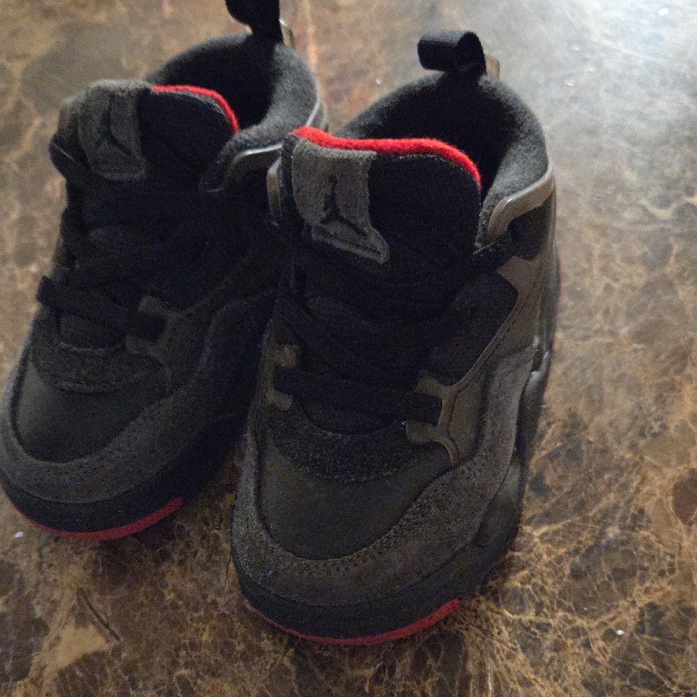 Kids Black and Red Sneakers
